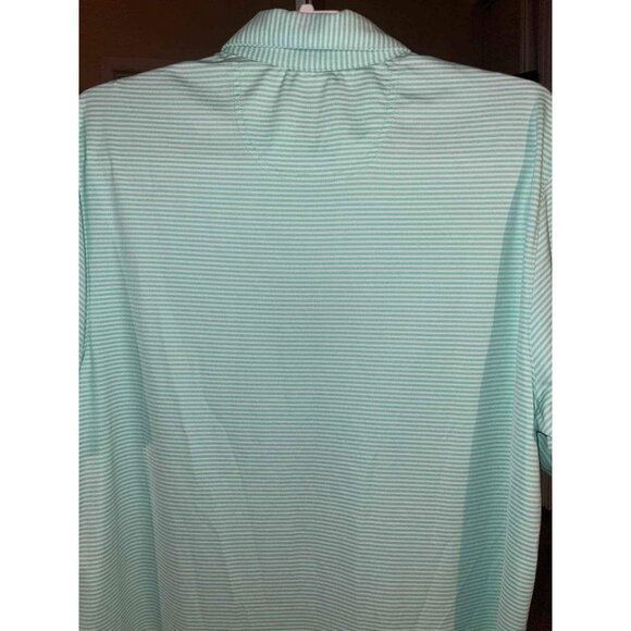 Greg Norman ML75 Play Dry Mint Green Striped Polo Shirt L/G - Picture 7 of 8
